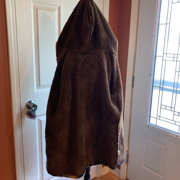 Hippie Boho Funky Print Full Zip Hooded Teddy Bear Lined Festival Jacket - Picture 5 of 8